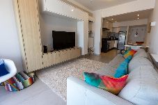 Apartamento en Santos - Apto confortável com linda vista frente para o mar